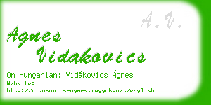 agnes vidakovics business card
