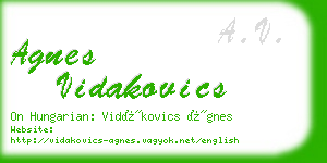 agnes vidakovics business card